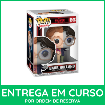 Funko Pop! da personagem Barb Holland da série Stranger Things na embalagem