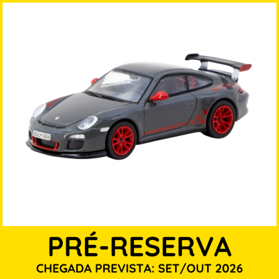 Miniatura de carro desportivo cinzento com detalhes vermelhos