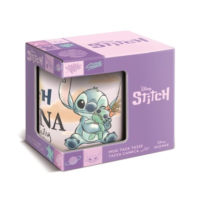 Caneca Disney Stitch com caixa roxa