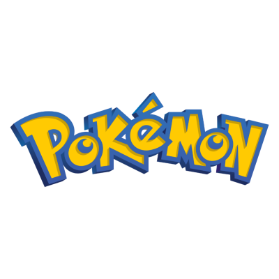 Logotipo amarelo e azul da marca Pokémon