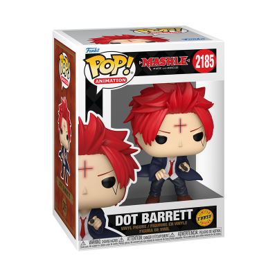 Figura Funko Pop de Dot Barrett com cabelo vermelho e fato azul escuro na embalagem