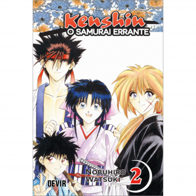 Capa do livro Kenshin O Samurai Errante volume 2 com personagens de anime