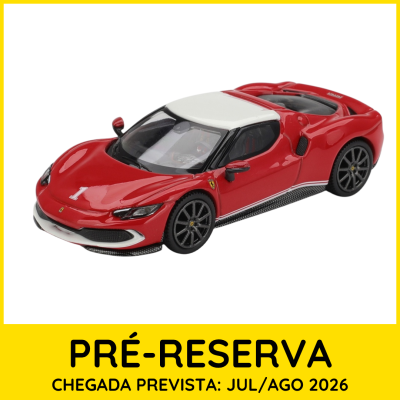 Miniatura de carro vermelho com tejadilho branco e número 1 no capot