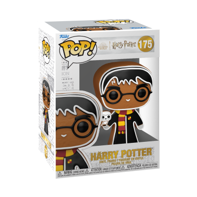 Funko Pop Harry Potter vinil na caixa com túnica e cachecol