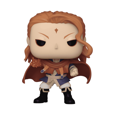 Figura Funko Pop com capa castanha e cabelo laranja