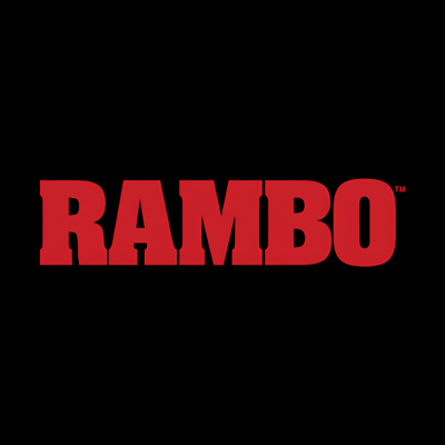 Logótipo RAMBO em vermelho sobre fundo preto
