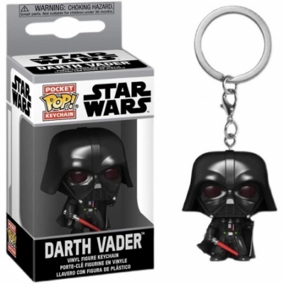 Chaveiro Darth Vader preto de vinil com embalagem Star Wars