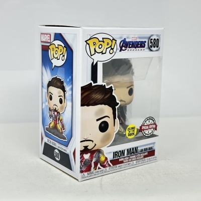 Caixa Funko Pop Iron Man Avengers Endgame com janela transparente