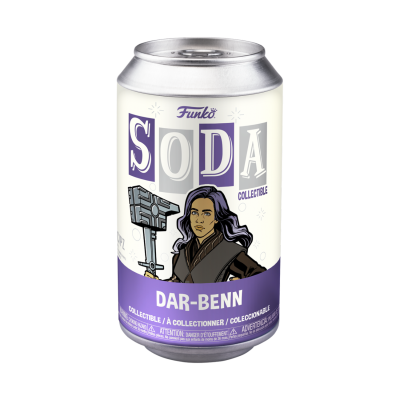 Lata Funko Soda collectible Dar-Benn com ilustração da personagem e texto visível