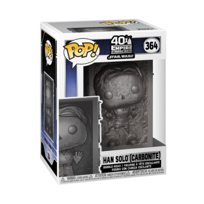 Figura Funko Pop Han Solo carbonite em caixa transparente com design Star Wars