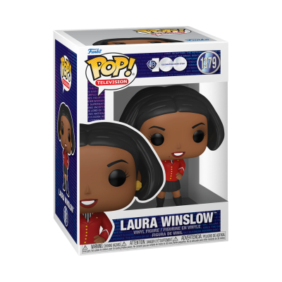 Figura Funko Pop! Laura Winslow com roupa vermelha na embalagem