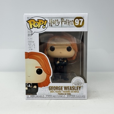 Figura de vinil George Weasley da série Harry Potter em caixa da Funko Pop!