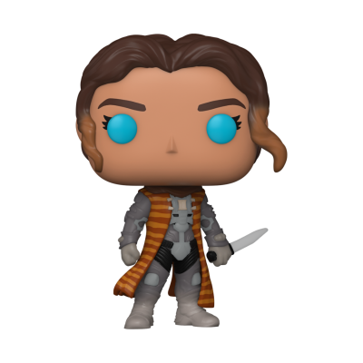 Figura Funko Pop personagem com colete laranja e faca