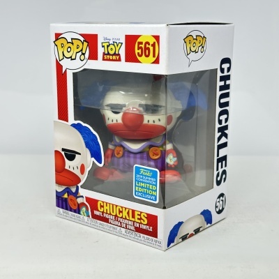 Figura Funko Pop! Chuckles Toy Story 561 em caixa branca e vermelha com selo de edição limitada