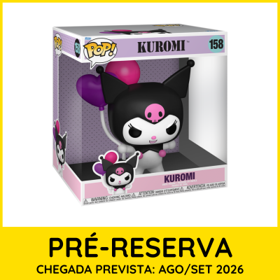 Funko Pop Kuromi vinil nº158 na caixa com fundo amarelo PRÉ-RESERVA.