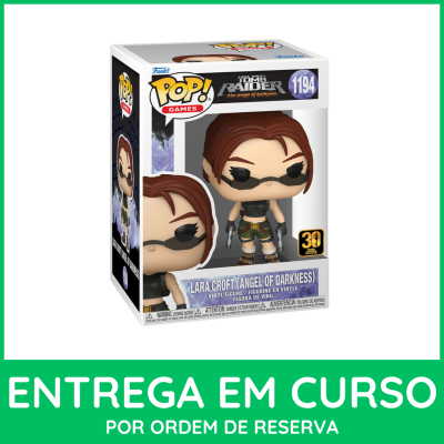Figura Funko Pop! de Lara Croft (Angel of Darkness) na caixa