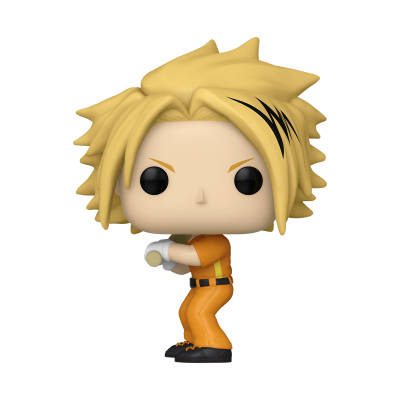Boneco Funko Pop de personagem com cabelo loiro e roupa laranja
