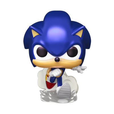Figura Funko Pop Sonic the Hedgehog azul com olhos grandes e expressão determinada
