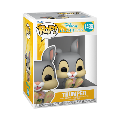 Figura Funko Pop! Thumper Disney Classics em caixa transparente com detalhes amarelos