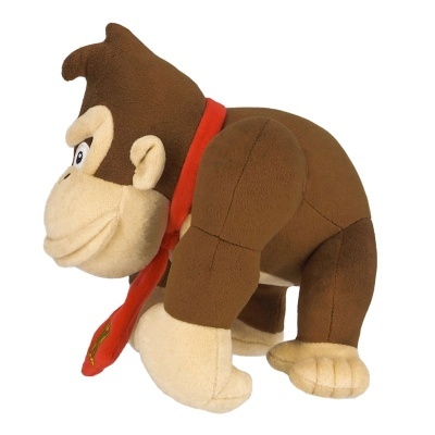 Pelúcia do Donkey Kong castanha com lenço vermelho