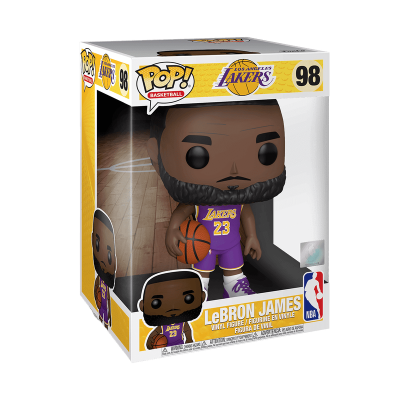 Figura de vinil LeBron James do Los Angeles Lakers na caixa Pop! Basketball