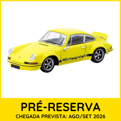 Miniatura de carro desportivo amarelo com detalhes e texto Carrera na lateral