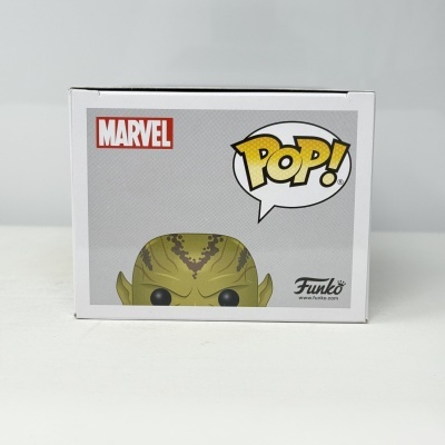 Embalagem Funko POP! Marvel com figura de personagem verde com olhos grandes e orelhas pontiagudas