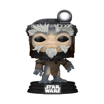 Figura Funko Pop Star Wars com capacete e bigodes brancos