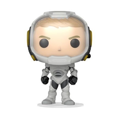 Boneco Funko Pop com fato espacial cinzento claro e capacete transparente