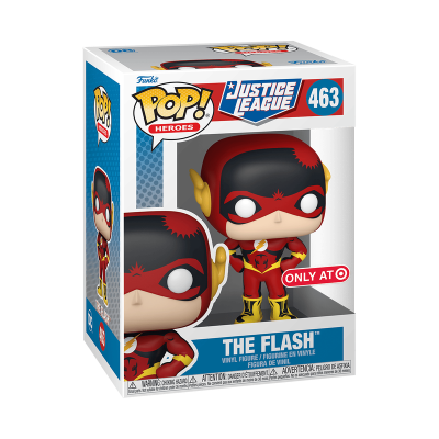 Figura Funko Pop! The Flash Justice League embalagem azul e branca