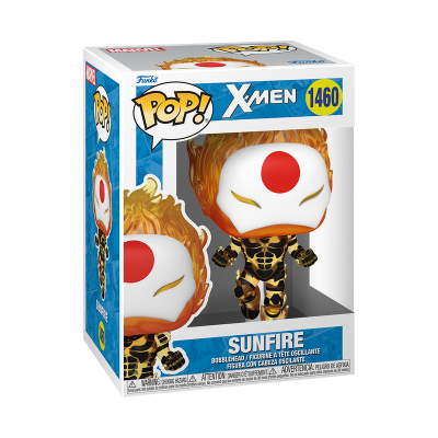 Boneco Funko Pop X-Men Sunfire na embalagem