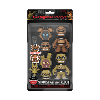 Conjunto de figuras Five Nights at Freddy's Springtrap e Freddy com peças intercambiáveis