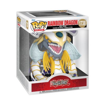 Figura Funko Pop Deluxe Rainbow Dragon 1738 em caixa transparente.