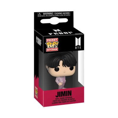 Figura de vinil Pocket Pop! Keychain de Jimin do BTS na caixa preta e vermelha