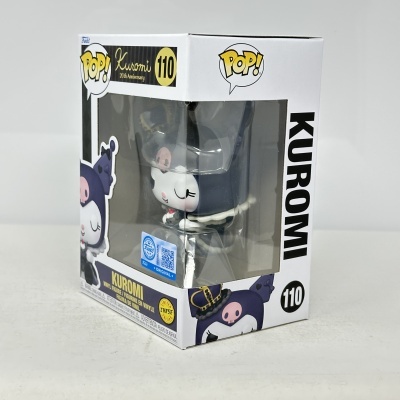 Figura Kuromi Pop! número 110 em embalagem branca e transparente.