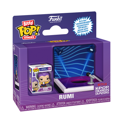 Caixa Funko Bitty Pop Stages Rumi com figura KPOP Demon Hunters e acessórios