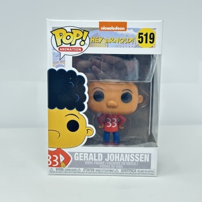 Figura Funko Pop Gerald Johanssen da série Hey Arnold! em caixa branca e transparente