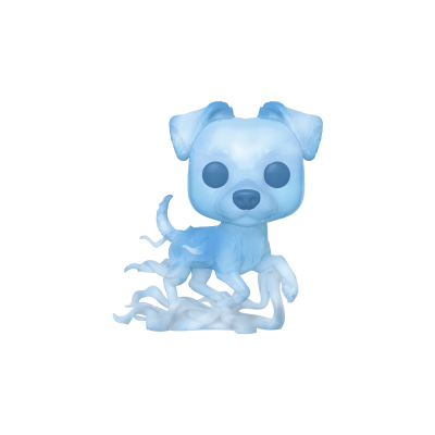 Figura colecionável azul translúcida de cão com tentáculos brancos