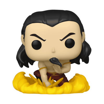 Figura Funko Pop personagem cabelo preto com efeito amarelo