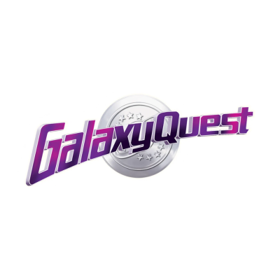 Logótipo GalaxyQuest com selo prateado de estrelas