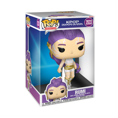 Figura Funko Pop Rumi K-Pop Demon Hunters vinil na embalagem