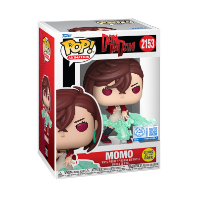 Figura Funko Pop Momo Dan Da Dan em caixa com janela transparente