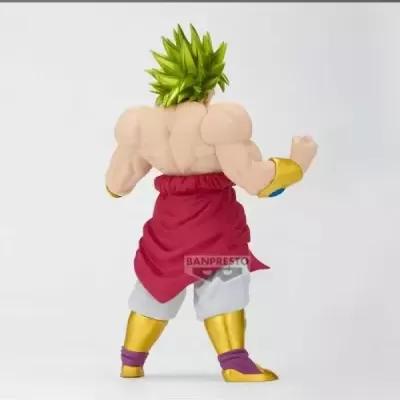 Figura de ação musculado com cabelo verde espetado em fundo branco