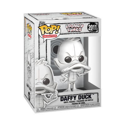 Figura Funko Pop! Daffy Duck cinza em caixa com janela