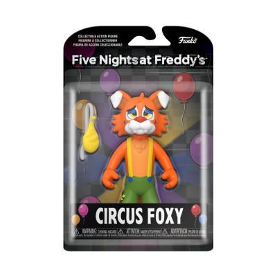 Figura de ação Circus Foxy Five Nights at Freddy's da Funko em embalagem transparente.