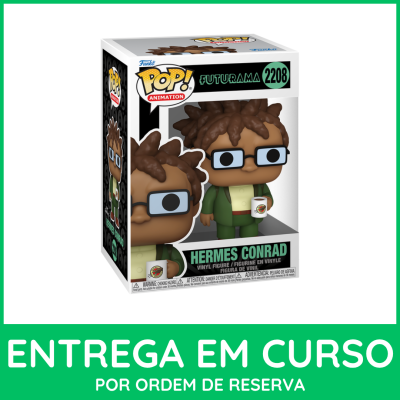 Funko Pop de Hermes Conrad da Futurama em caixa