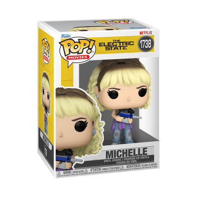 Figura Funko Pop! da Michelle da The Electric State na embalagem
