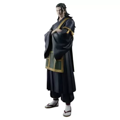 Figura colecionável de personagem com quimono azul escuro e sandálias brancas