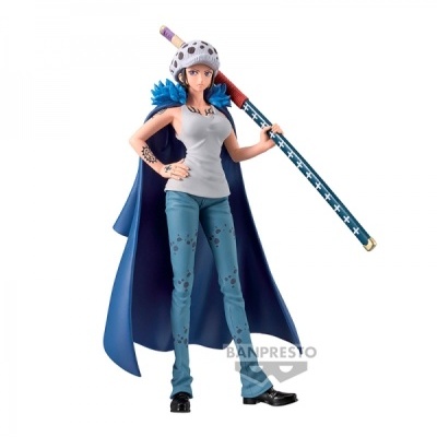 Figurina de personagem com capa azul e bastão