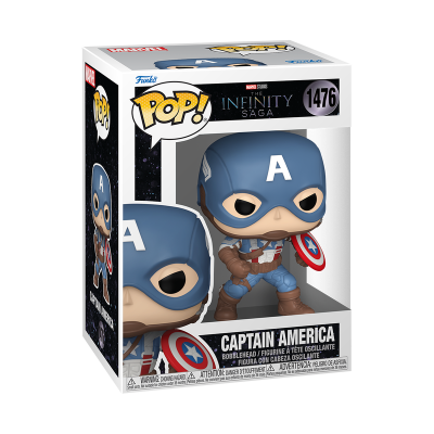 Figura POP! Captain America da saga Infinity com escudo em caixa